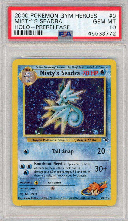 2000 Gym Heroes TCG Misty's Seadra #9 PSA 10