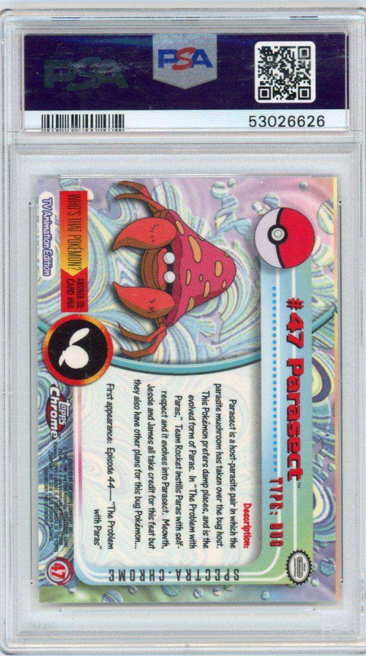 2000 Topps Chrome Pokemon T.v. Parasect Spectra #47 Psa 7