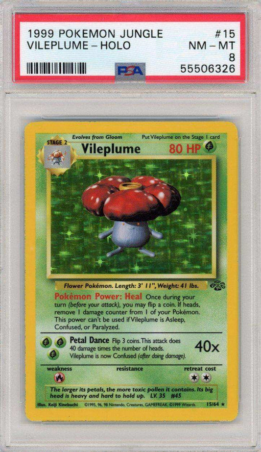 1999 Vileplume Holo 15/64 Jungle Pokemon Psa 8