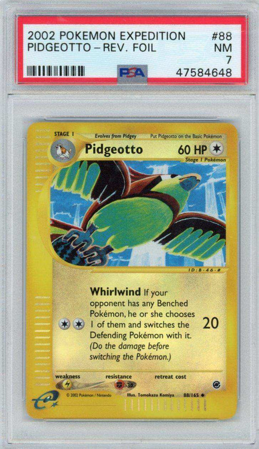 2002 Pokemon Expedition Pidgeotto-Rev. Foil #88 PSA 7