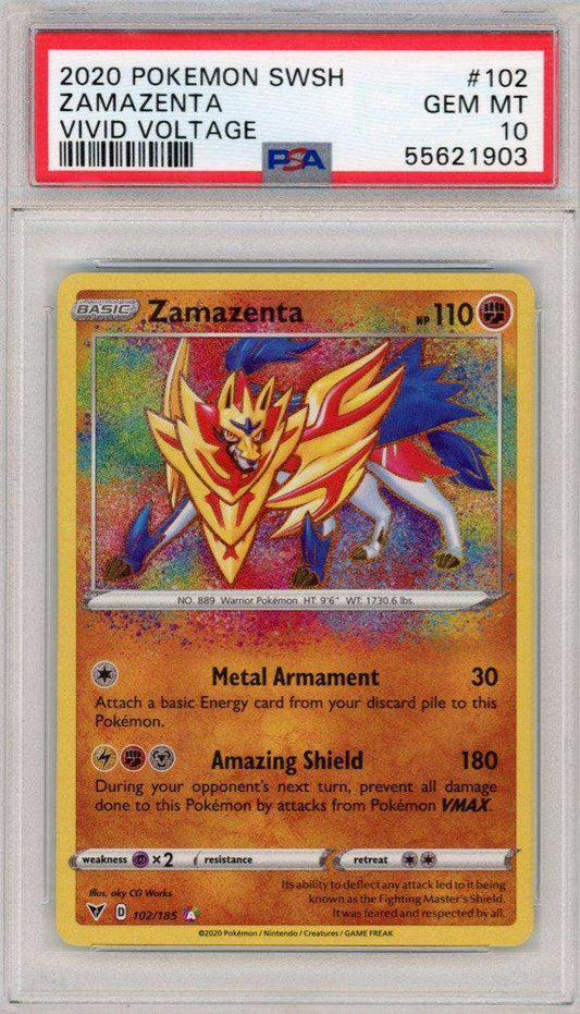 2020 PokéMon TCG Zamazenta #102 PSA 10