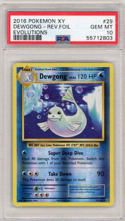 2016 PokéMon TCG Dewgong-Rev. Foil #29 PSA 10