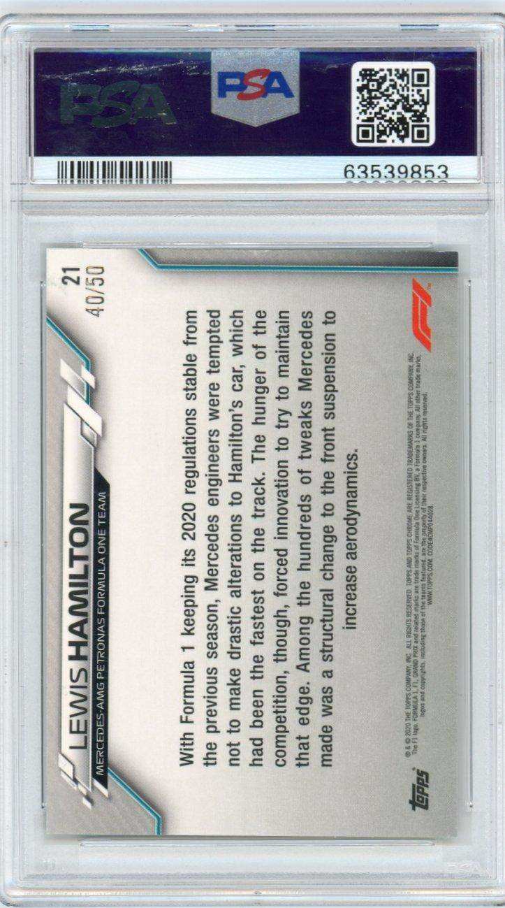 2020 Topps Chrome F1 21 Lewis Hamilton Gold Wave Refractor Psa 6