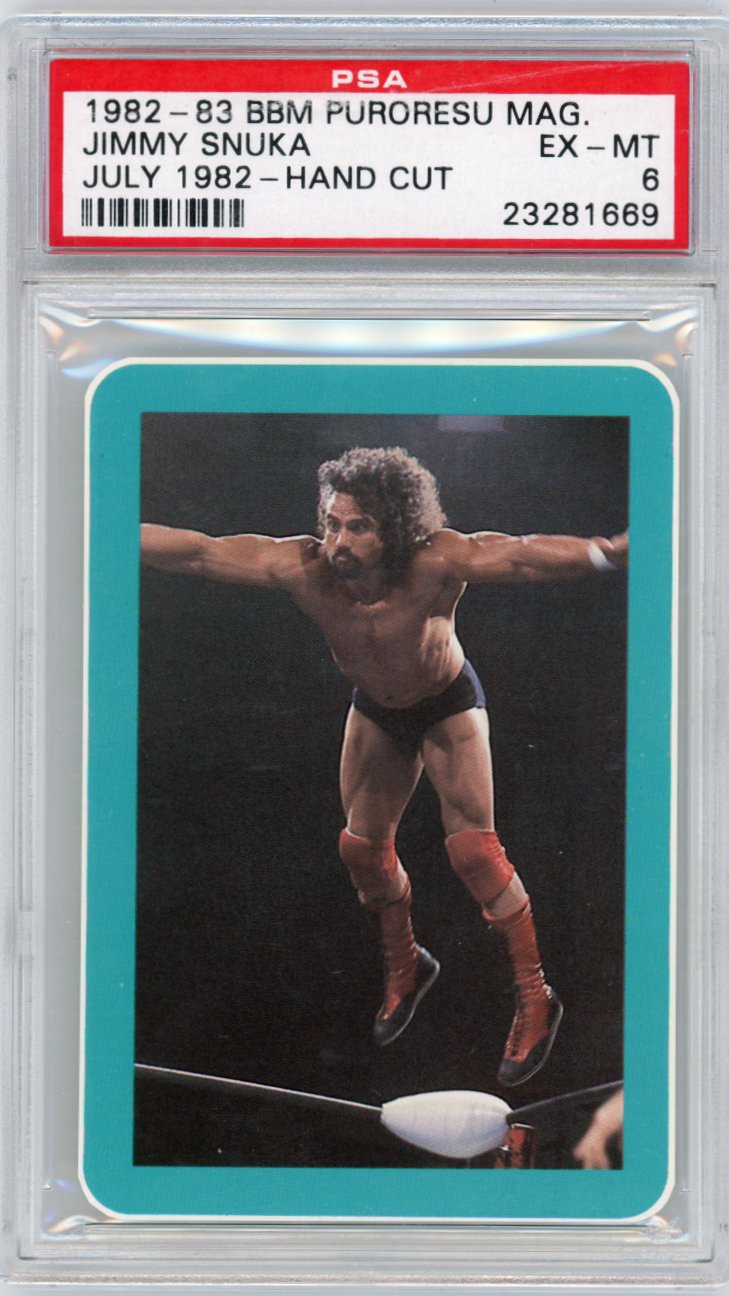 1982 Bbm Puroresu Magazine July 1982 Jimmy Snuka Hand Cut Psa 6