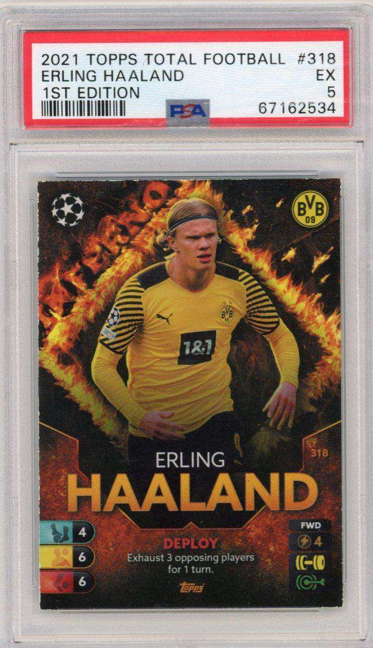 2021 Topps Total Football 318 Erling Haaland Psa 5