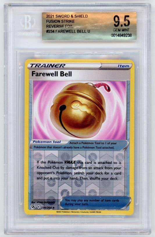 2021 Pokemon Sword and Shield Fusion Strike Reverse Foil Farewell Bell U #234 BGS 9.5