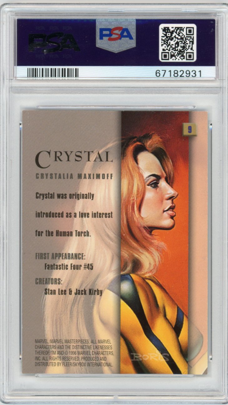 1996 Marvel Masterpieces 9 Crystal Psa 8