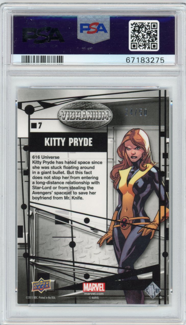 2015 Upper Deck Marvel Vibranium Radiance 7 Kitty Pryde Psa 9