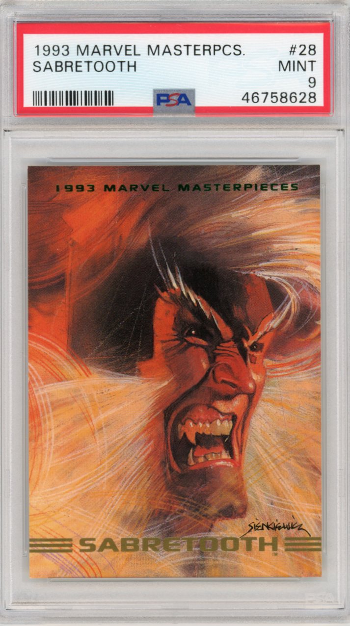 1993 Marvel Masterpeices  28 Sabretooth Psa 9