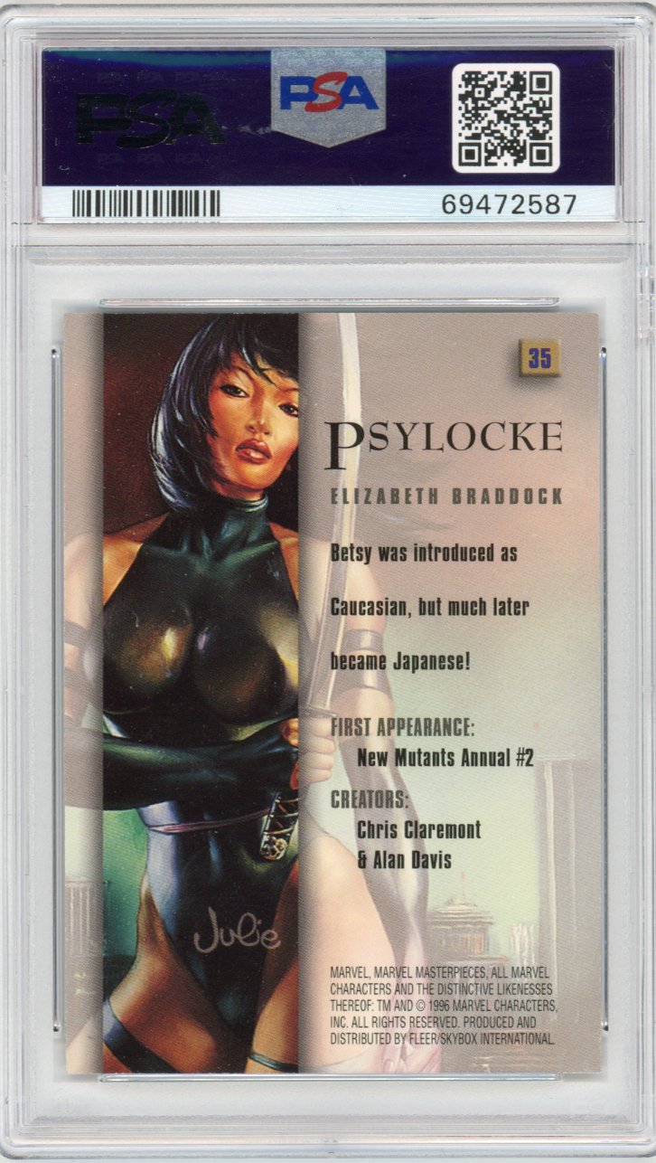 1996 Marvel Masterpieces 35 Psylocke Psa 9