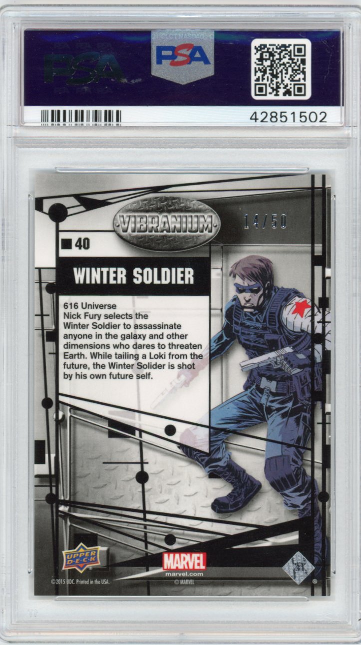 2015 Upper Deck Marvel Vibranium Radiance 40 Winter Soldier Psa 9