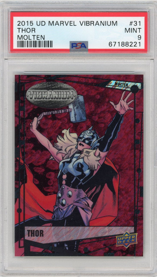 2015 Upper Deck Marvel Vibranium Molten 31 Thor Psa 9