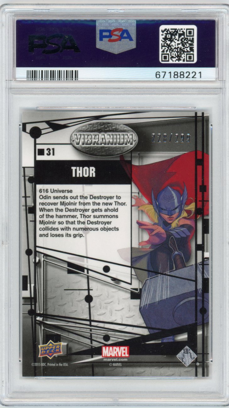 2015 Upper Deck Marvel Vibranium Molten 31 Thor Psa 9