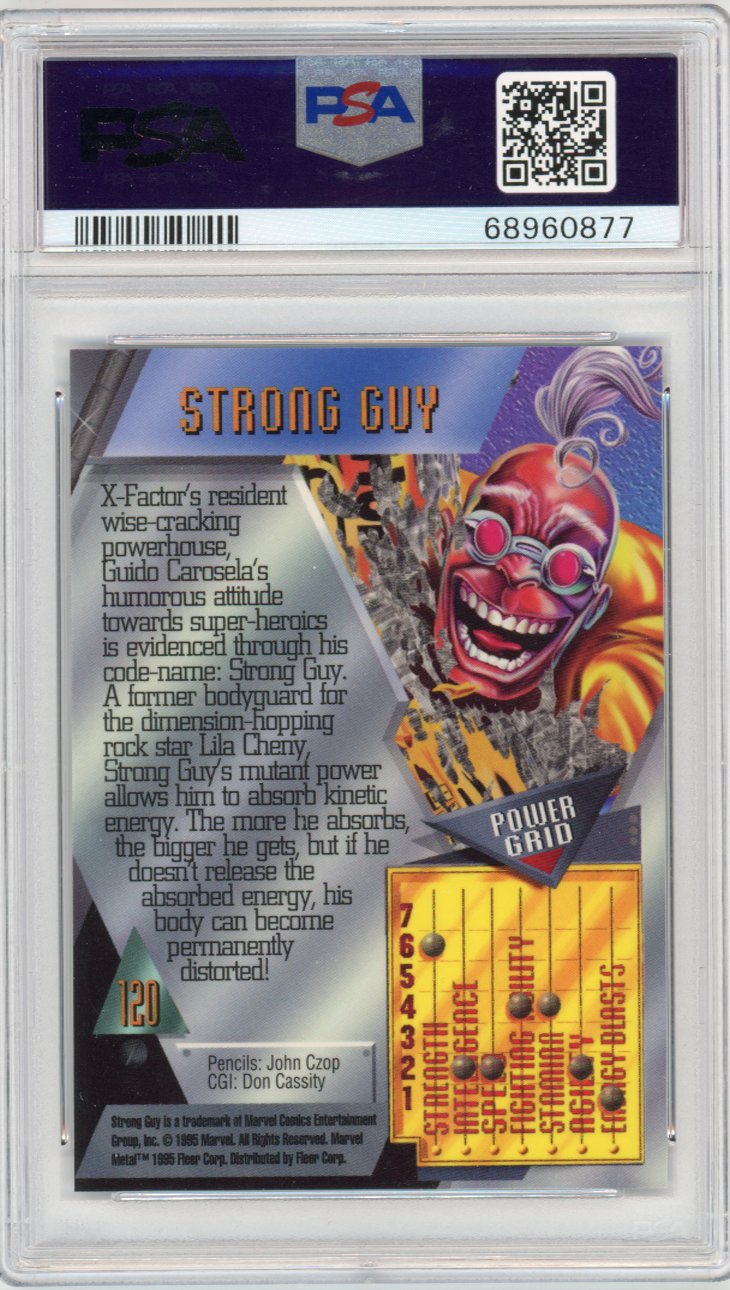 1995 Marvel Metal 120 Strong Guy Psa 10