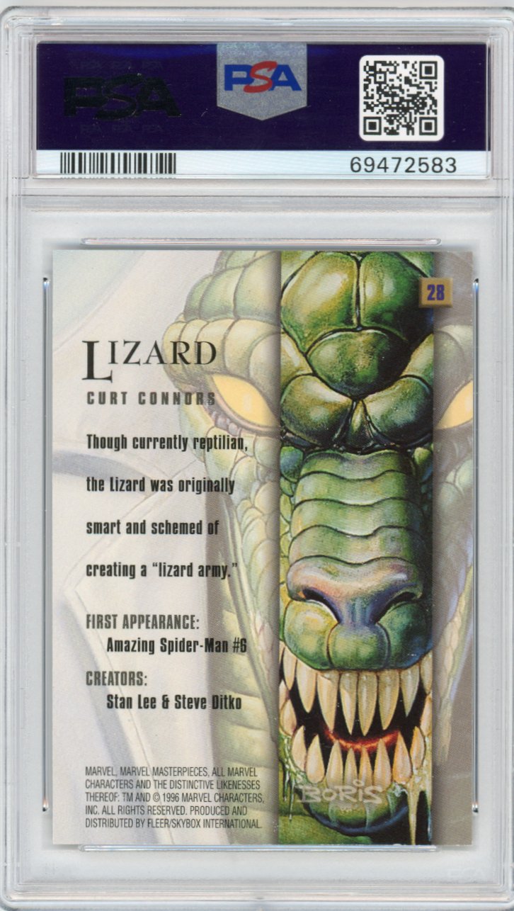 1996 Marvel Masterpieces 28 Lizard Psa 8