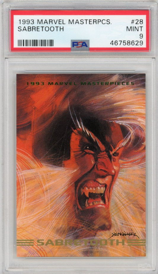 1993 Marvel Masterpeices  28 Sabretooth Psa 9