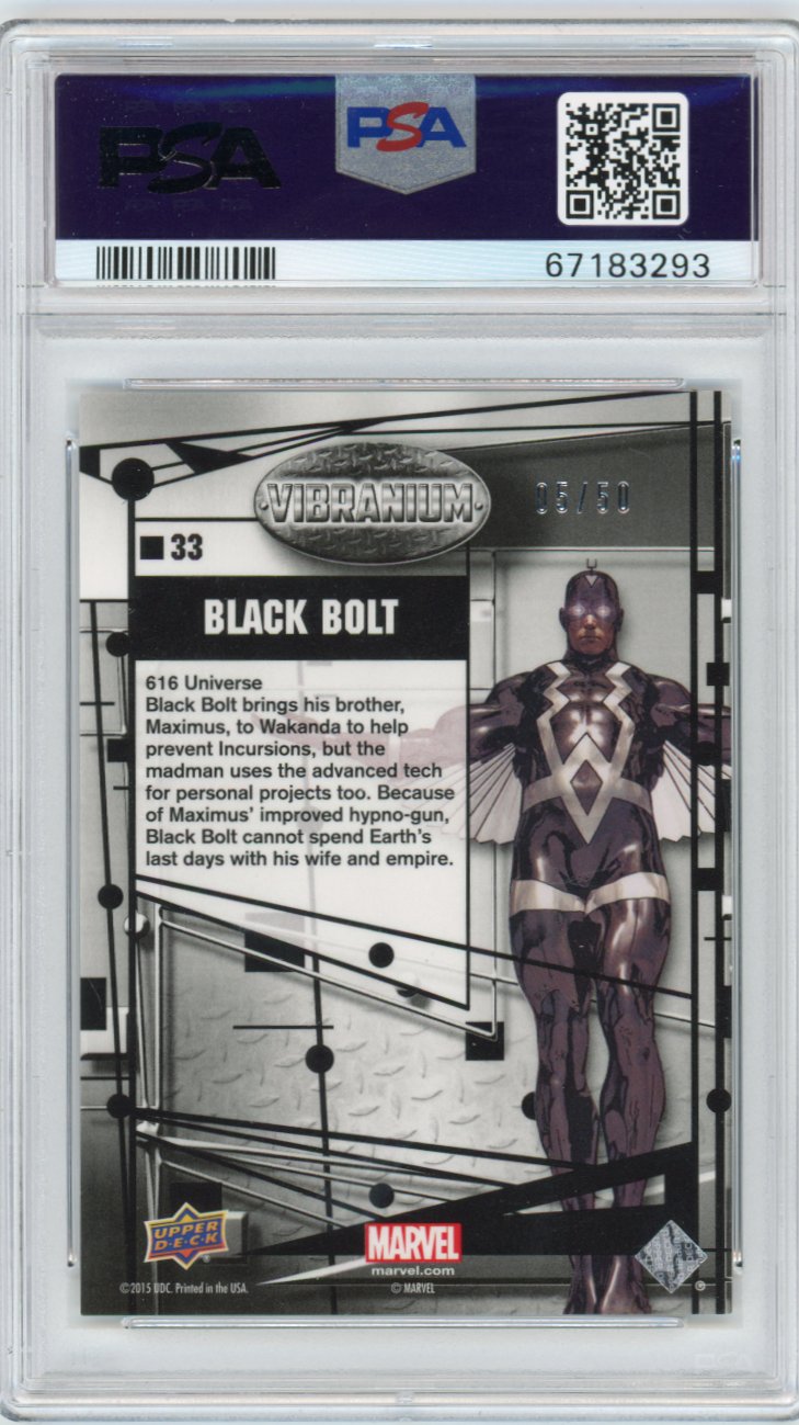 2015 Upper Deck Marvel Vibranium Radiance 33 Black Bolt Psa 9