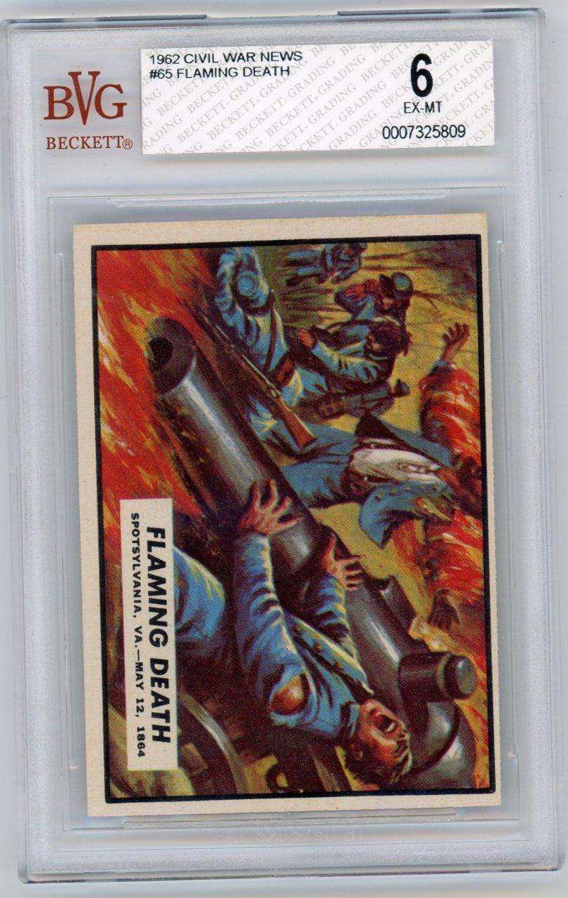 1962 Civil War News Flaming Death #65 BGS 6