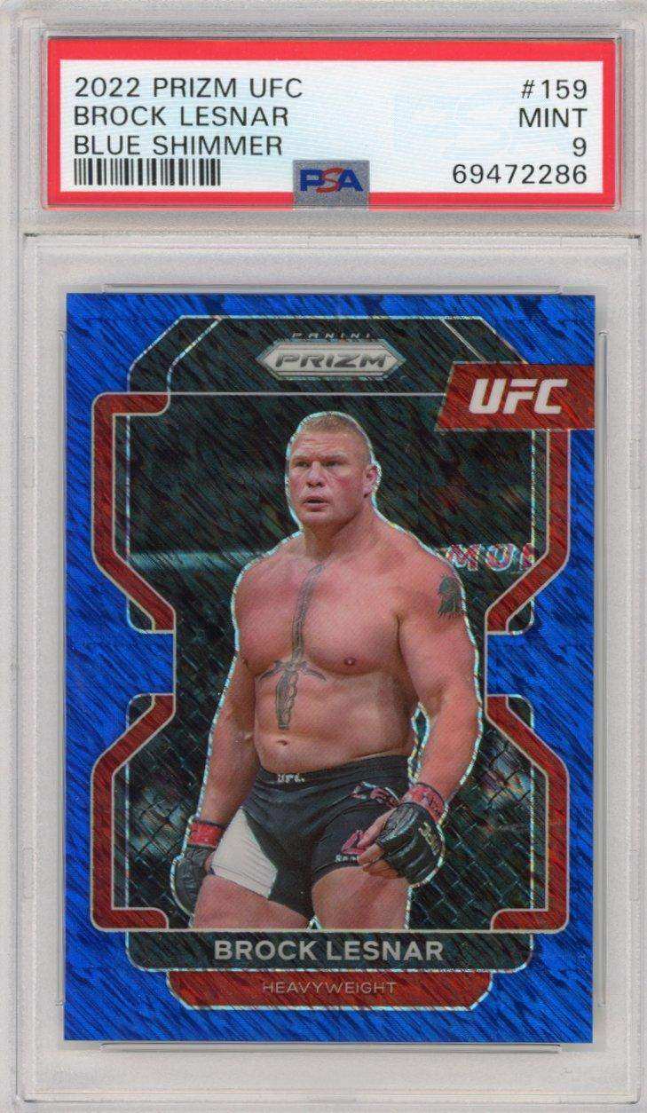 2022 Panini Prizm Ufc 159 Brock Lesnar Blue Shimmer Psa 9