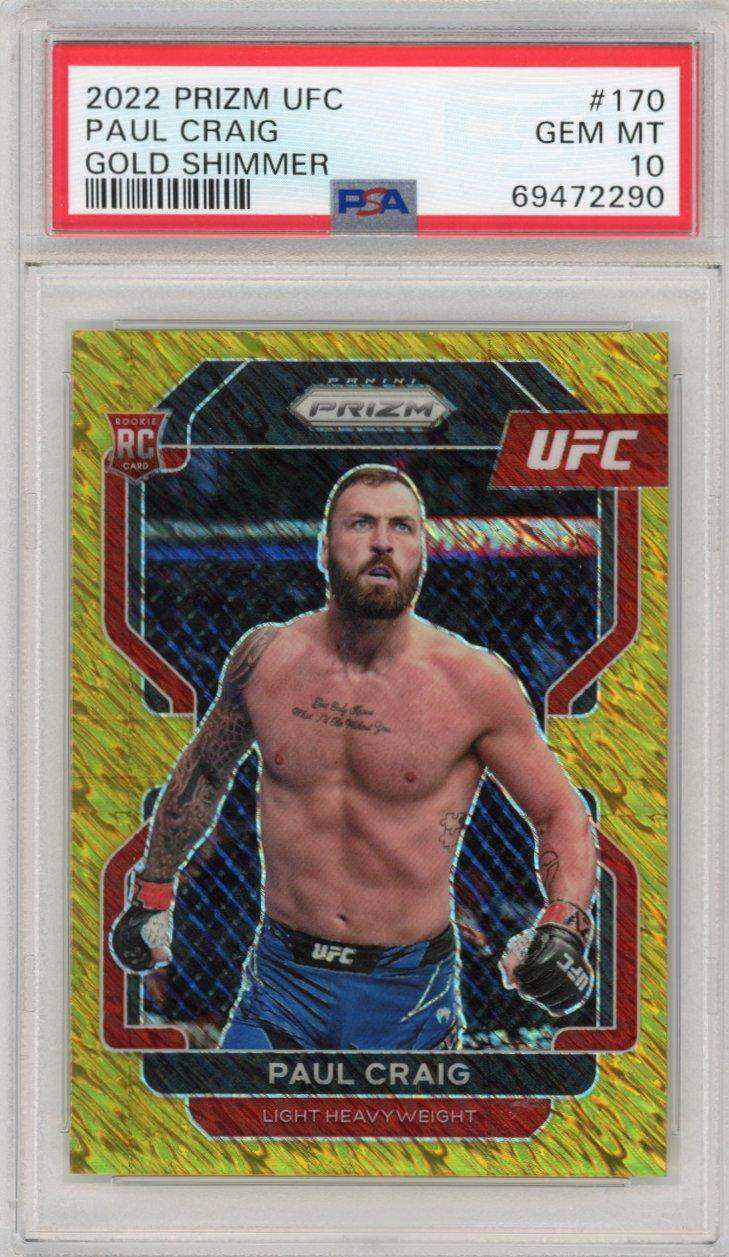 2022 Panini Prizm Ufc 170 Paul Craig Gold Shimmer Psa 10