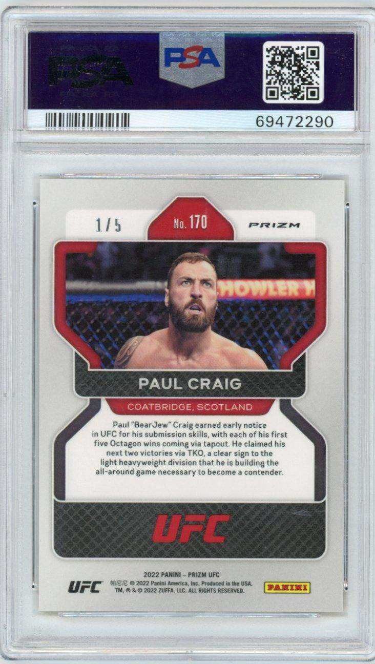 2022 Panini Prizm Ufc 170 Paul Craig Gold Shimmer Psa 10