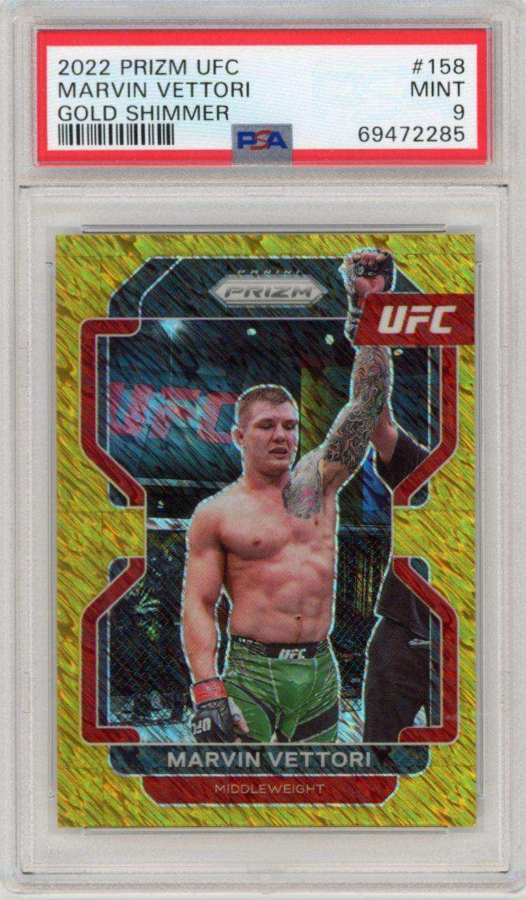 2022 Panini Prizm Ufc 158 Marvin Vettori Gold Shimmer Psa 9