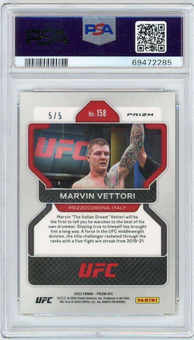 2022 Panini Prizm Ufc 158 Marvin Vettori Gold Shimmer Psa 9