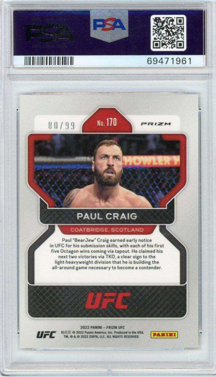 2022 panini prizm ufc paul craig #170 psa 10