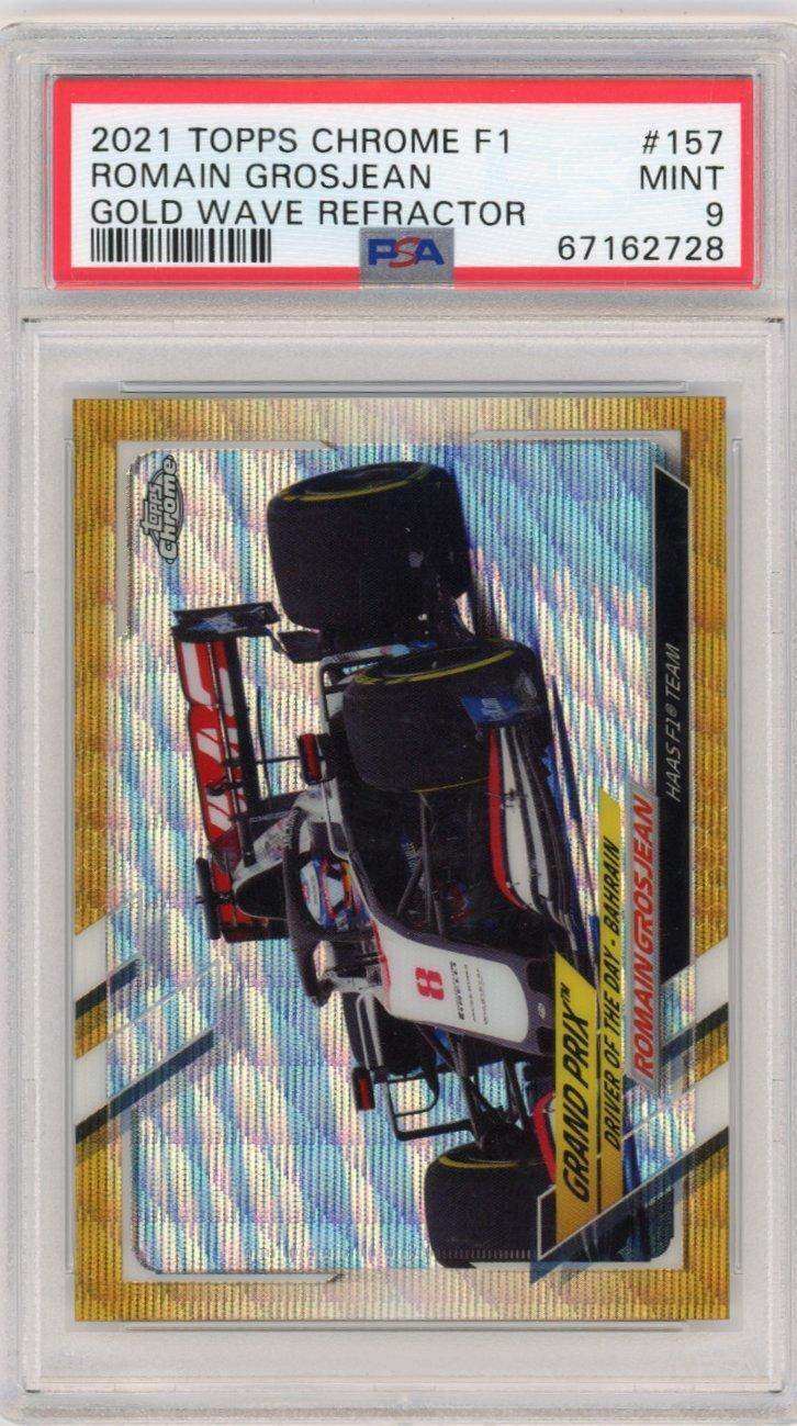 2021 Topps Chrome Formula 1 Romain Grosjean #157 PSA 9