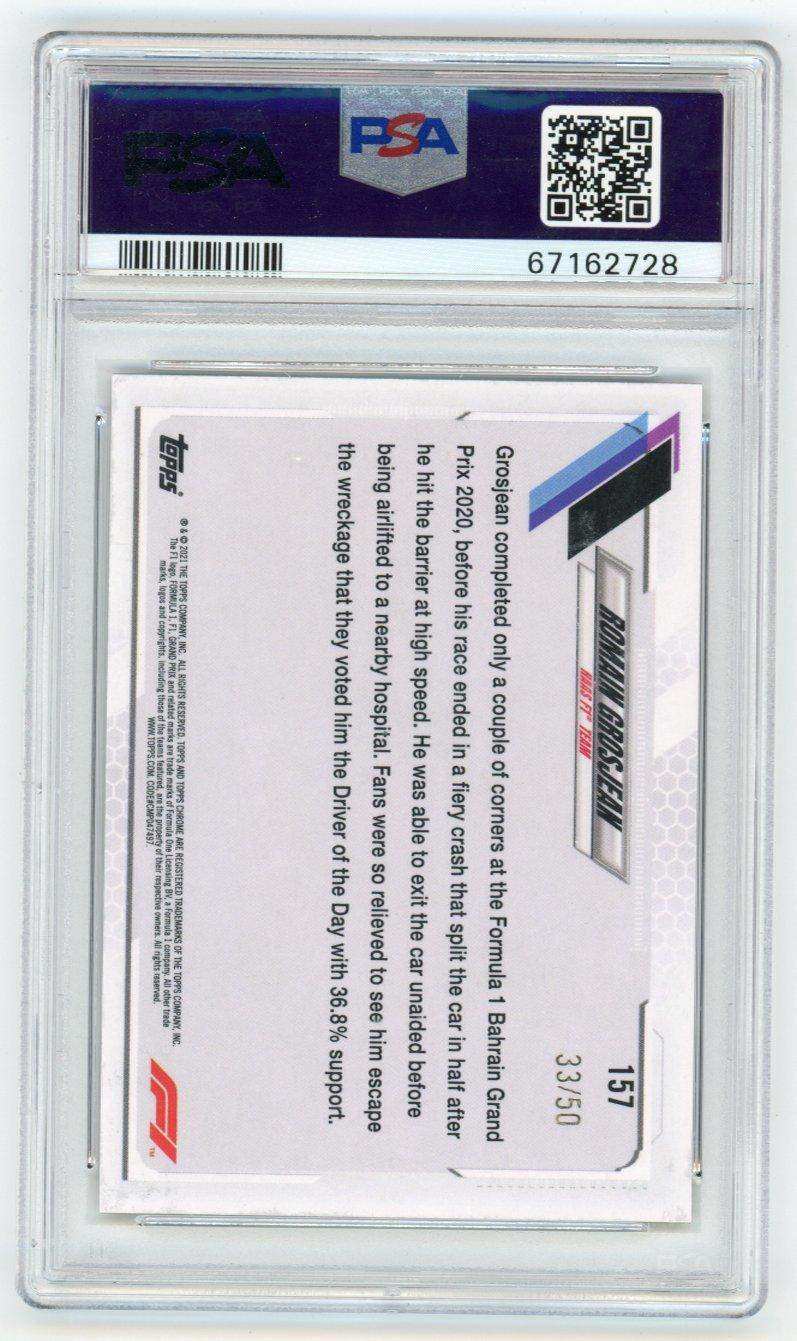 2021 Topps Chrome Formula 1 Romain Grosjean #157 PSA 9