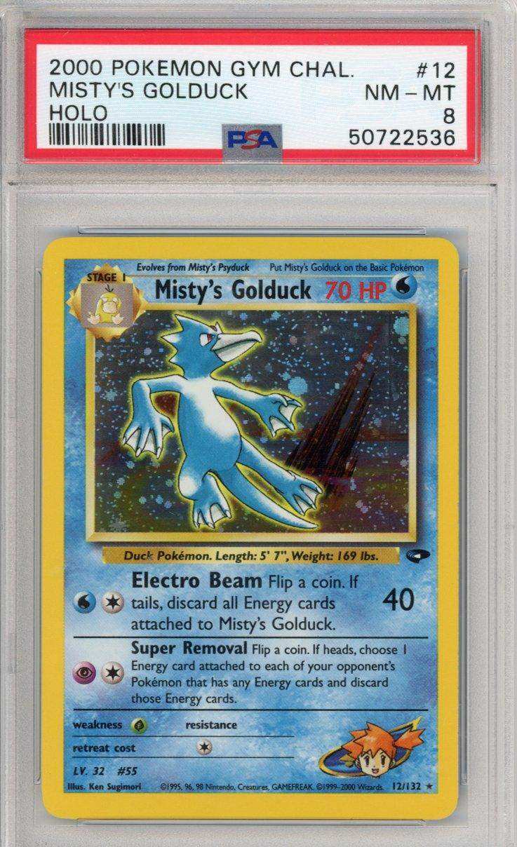 2000 POKEMON GYM CHALLENGE MISTY'S GOLDUCK HOLO #12 PSA NM-MT 8