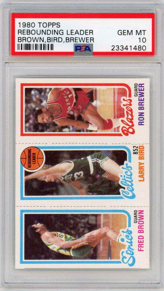 1980 TOPPS REBOUNDING LEADER BROWN,BIRD,BREWER # PSA GEM MT 10