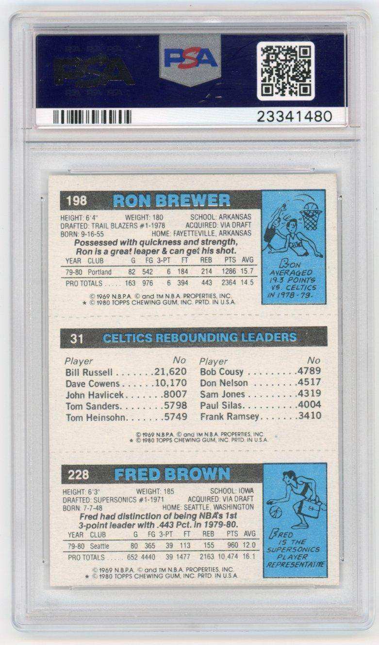 1980 TOPPS REBOUNDING LEADER BROWN,BIRD,BREWER # PSA GEM MT 10