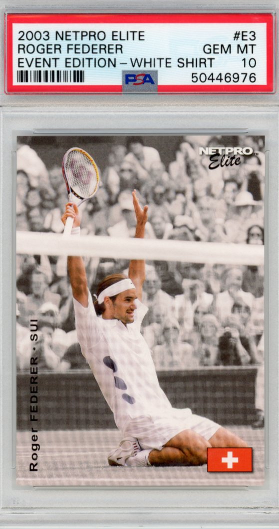 2003 Netpro Elite Event Edition-white Shirt E3 Roger Federer Psa 10