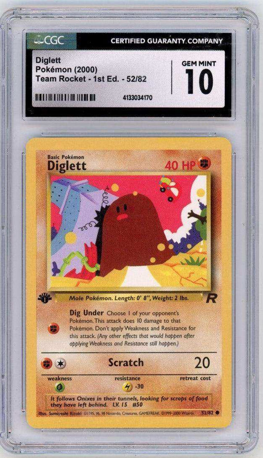 Team Rocket - 1st Edition Diglett #52/82 Cgc 10