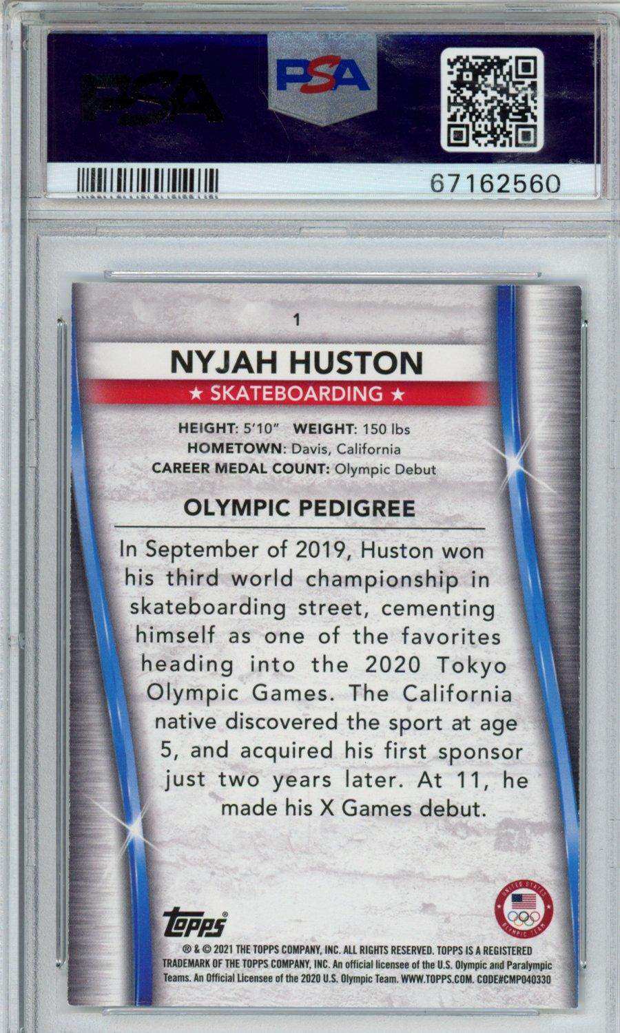 2021 Topps Us Olympics & Paralympics Nyjah Huston #1 PSA 8