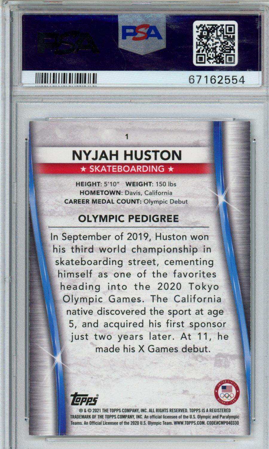 2021 Topps Us Olympics & Paralympics Nyjah Huston #1 PSA 9