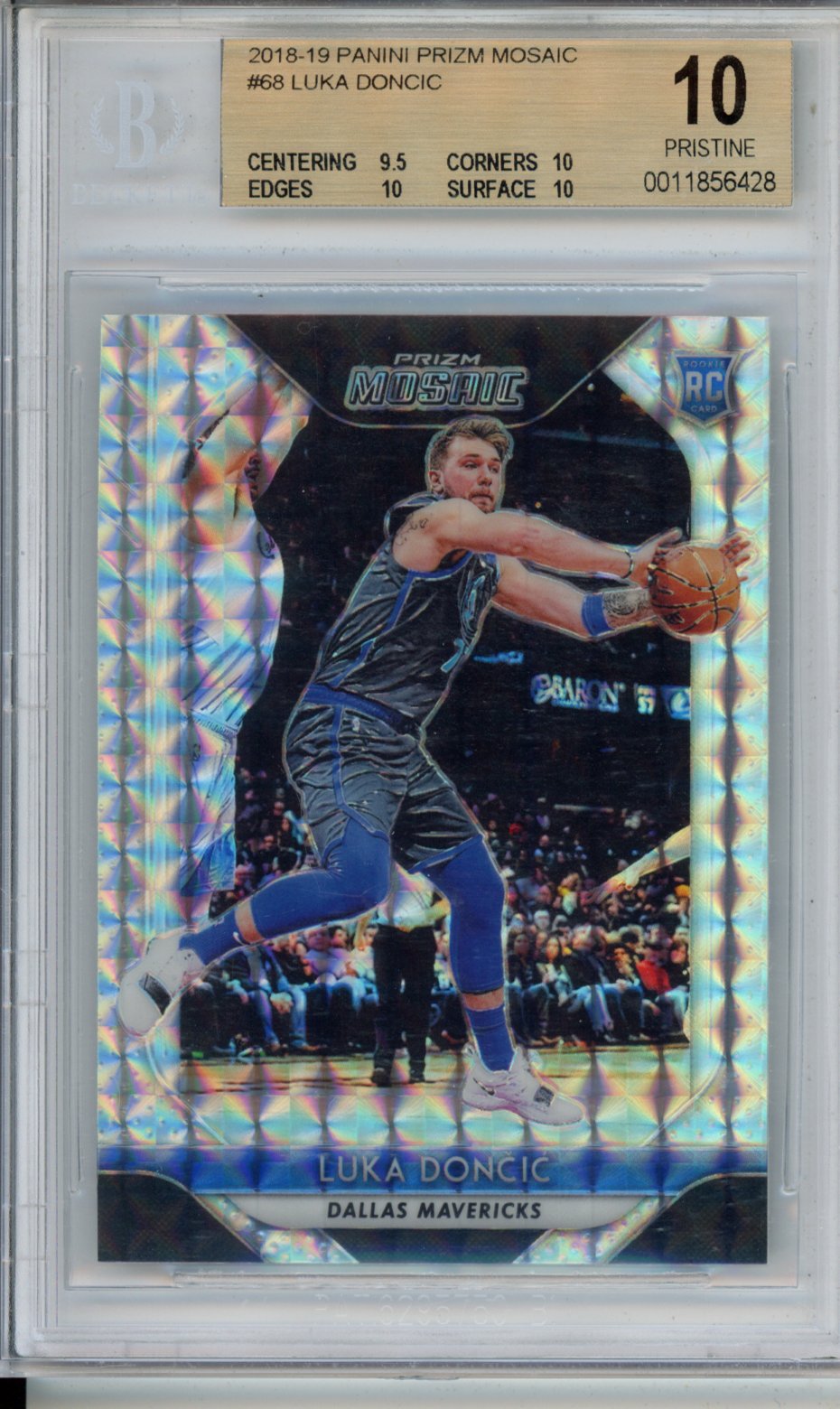 2018 PRIZM MOSAIC LUKA DONCIC #68 MOSAIC BGS 10