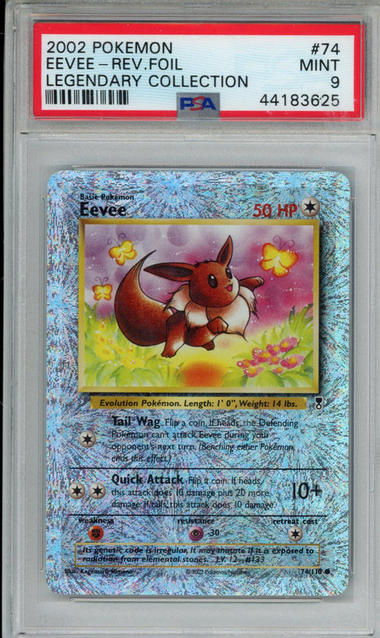 2002 POKEMON LEGENDARY COLLECTION EEVEE-REV.FOIL LEGENDARY COLLECTION #74 PSA MINT 9