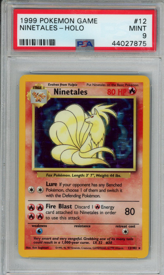 1999 POKEMON GAME NINETALES-HOLO #12 PSA MINT 9