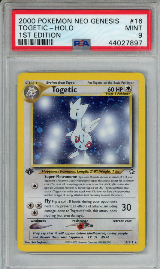 2000 POKEMON NEO GENESIS 1ST EDITION TOGETIC-HOLO 1ST EDITION #16 PSA MINT 9