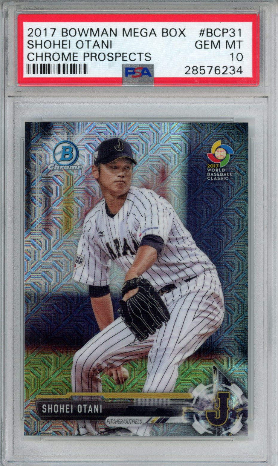 2017 BOWMAN MEGA BOX CHROME PROSPECTS SHOHEI OTANI CHROME PROSPECTS #BCP31 PSA GEM MT 10