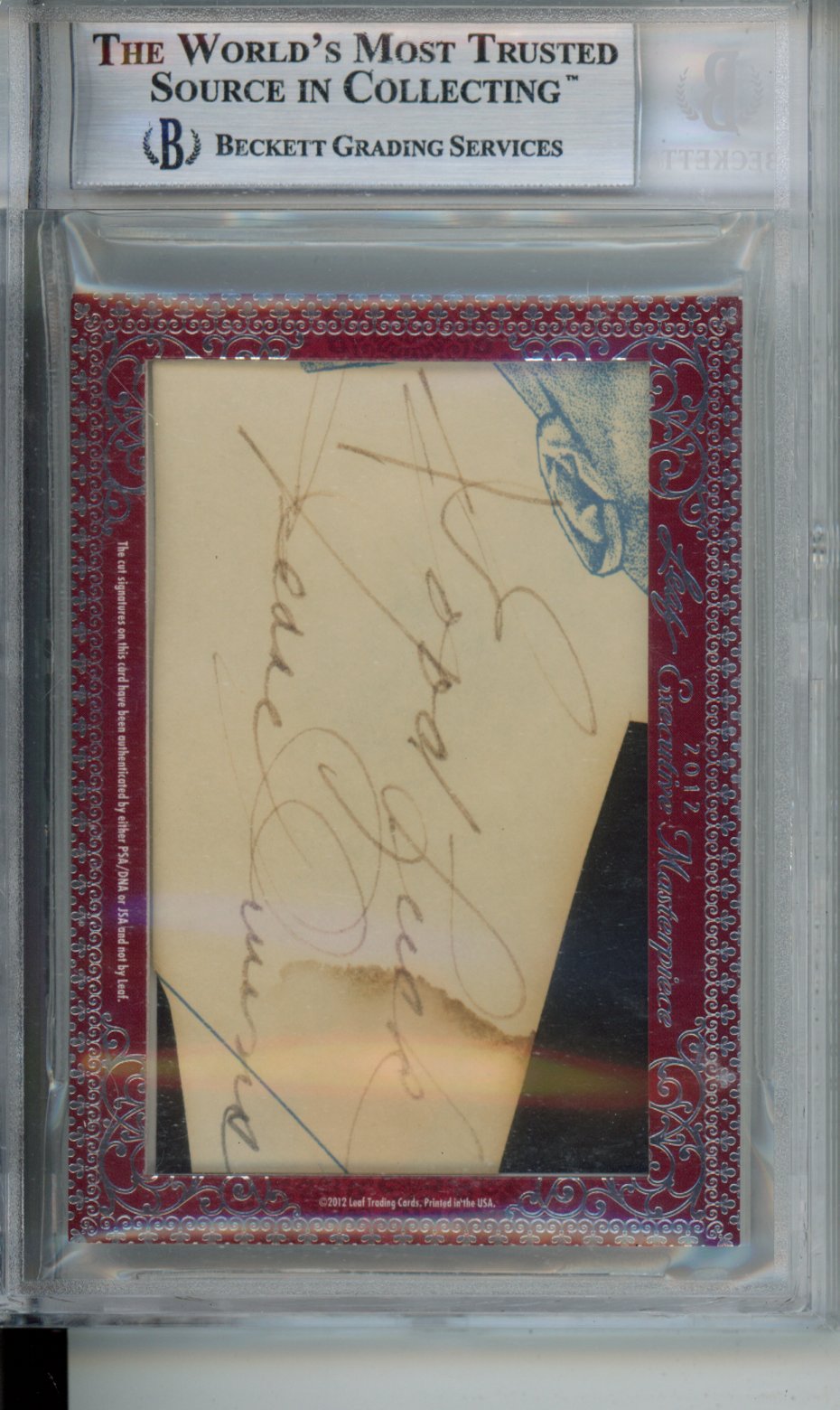 2012 LEAF EXECUTIVE MASTERPEICE JACKIE ROBINSON JESSE OWENS DUAL CUT AUTO #1/1 BGS AUTH