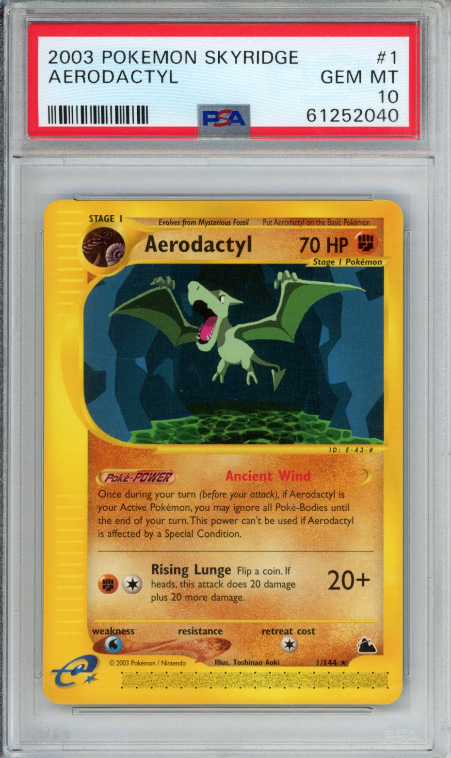 2003 POKEMON SKYRIDGE AERODACTYL #1 PSA GEM MT 10