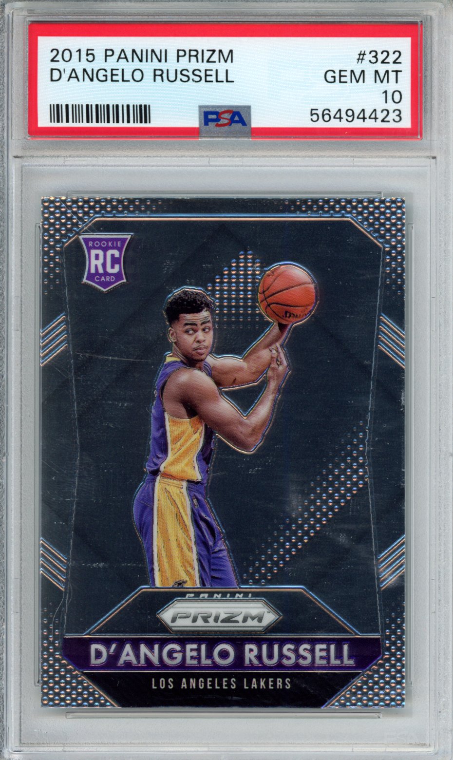 2015 PANINI PRIZM D'ANGELO RUSSELL #322 PSA GEM MT 10