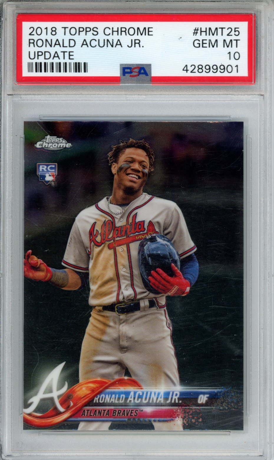 2018 TOPPS CHROME UPDATE RONALD ACUNA JR. UPDATE #HMT25 PSA GEM MT 10