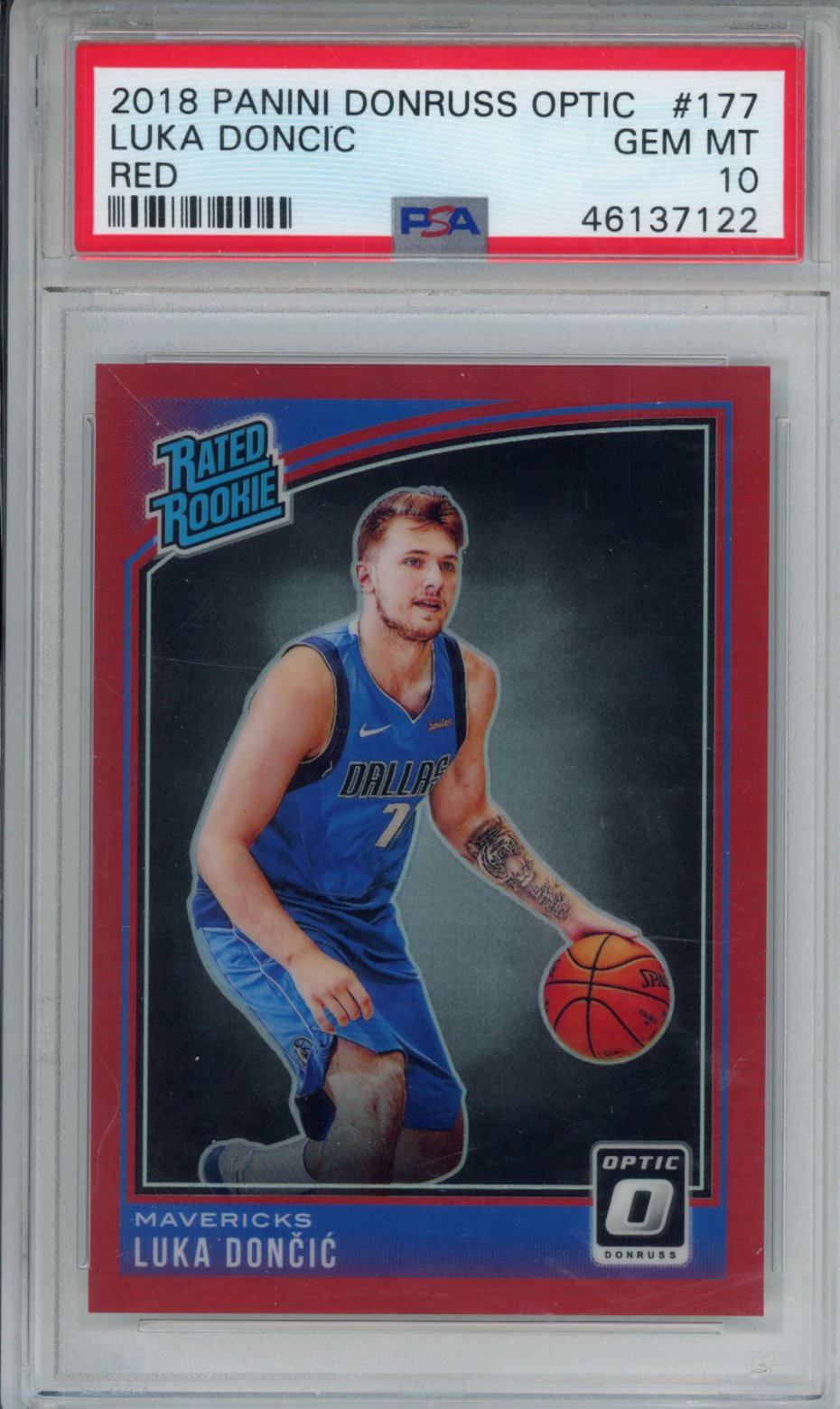 2018 PANINI DONRUSS OPTIC LUKA DONCIC RED #177 PSA GEM MT 10