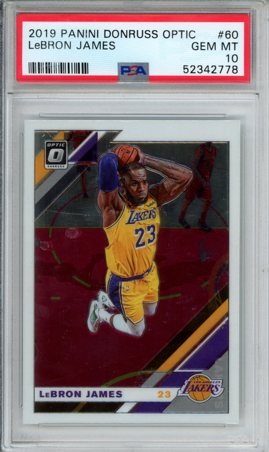 2019 PANINI DONRUSS OPTIC LeBRON JAMES #60 PSA GEM MT 10