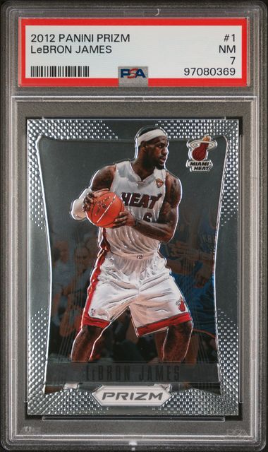 2012 PANINI PRIZM LeBRON JAMES #1 PSA NM 7