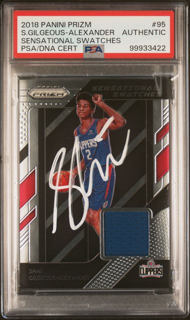 2018 PANINI PRIZM SENSATIONAL SWATCHES S.GILGEOUS-ALEXANDER #95 PSA N0: AUTHENTIC Authentic SHAI GILGEOUS-ALEXANDER SENSATIONAL SWATCHES